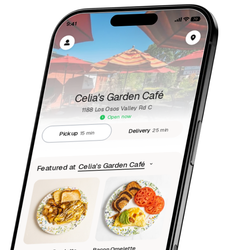 Celia's Garden Café app preview